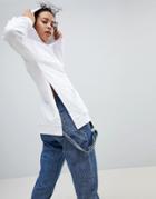 Asos Hoodie With Side Split Detail - White
