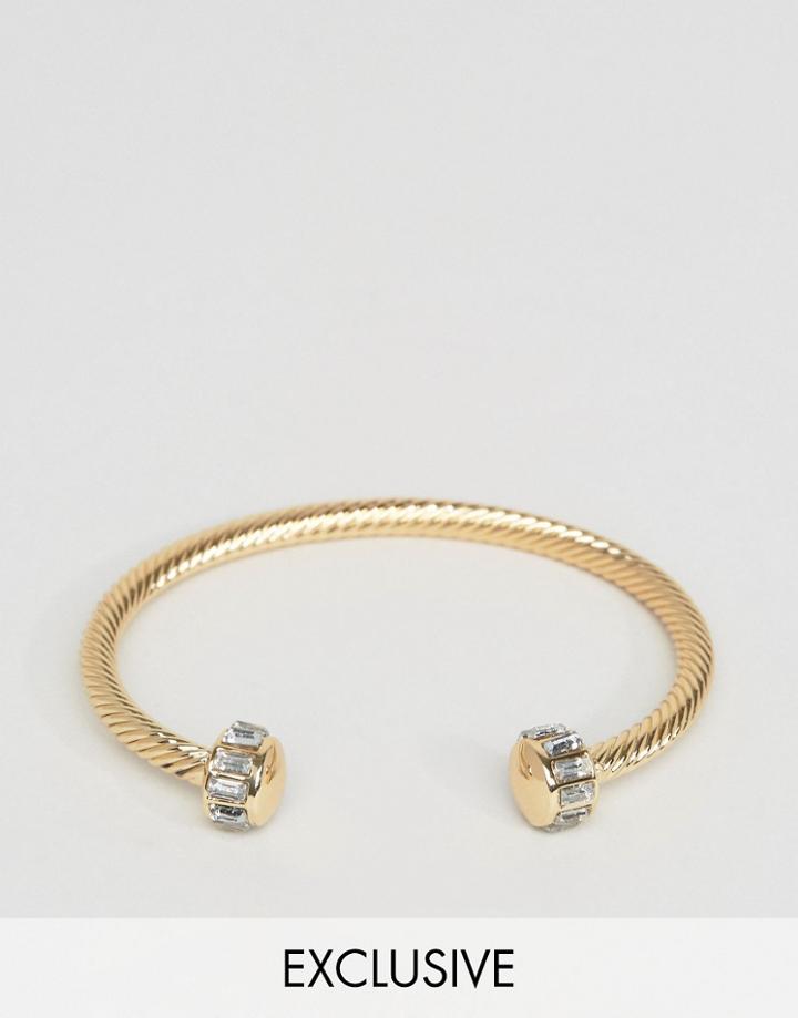 Designb London Bangle Cuff Bracelet In Gold - Gold