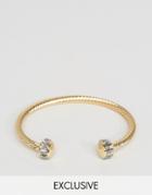 Designb London Bangle Cuff Bracelet In Gold - Gold