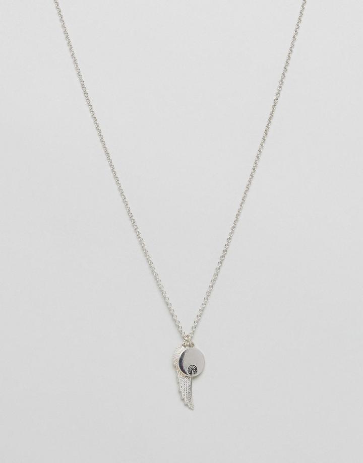 Chained & Able Mini Wing Bunch Necklace In Silver - Silver