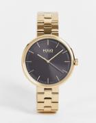 Hugo Women's Black Dial Bracelet Watch In Gold 1540102