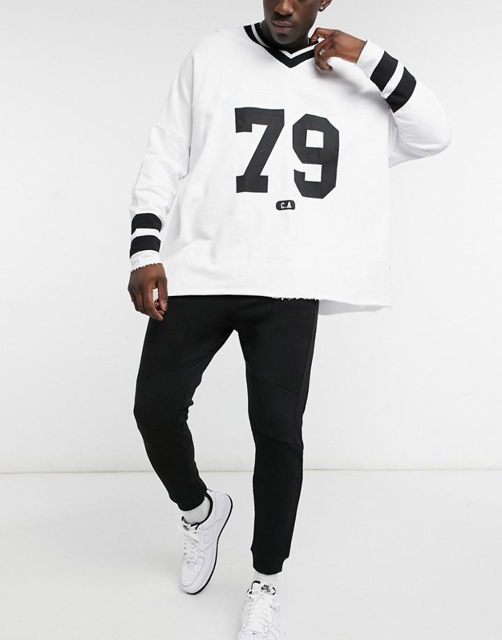 Bershka Slim Fit Ribbed Knee Sweatpants In Black