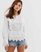 Vero Moda Embroidered Cotton Top-white