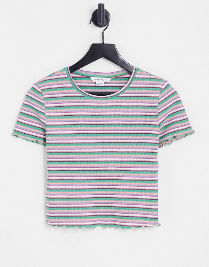 Urban Revivo Striped Fitted T-shirt In Multi