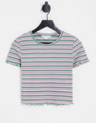 Urban Revivo Striped Fitted T-shirt In Multi