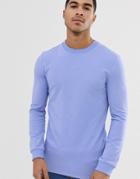 Asos Design Muscle Longline Sweatshirt In Lilac