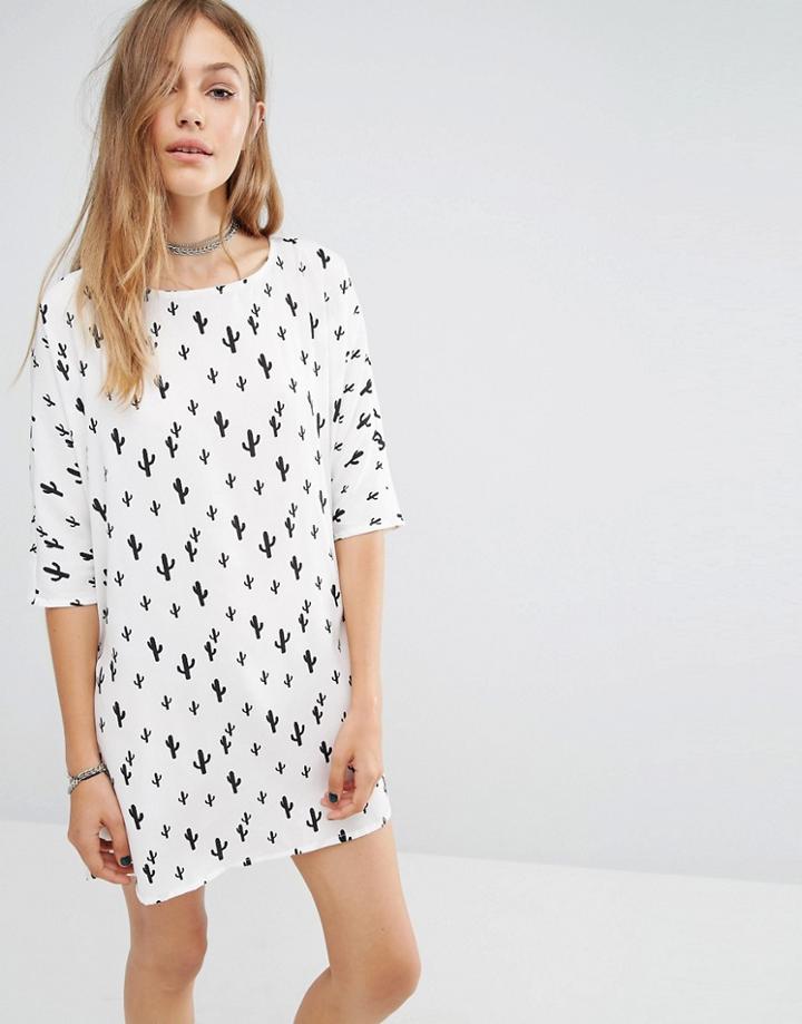 Noisy May Cactus Dress - White
