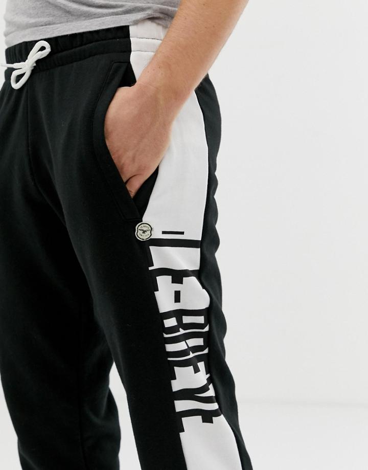 Le Breve Stencil Slim Fit Jogger - Black