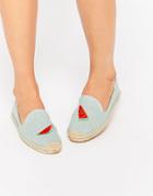 Soludos Watermelon Slices Espadrille Flat Shoes - Chambray
