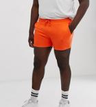 Asos Design Plus Jersey Skinny Shorts In Shorter Length In Orange - Orange