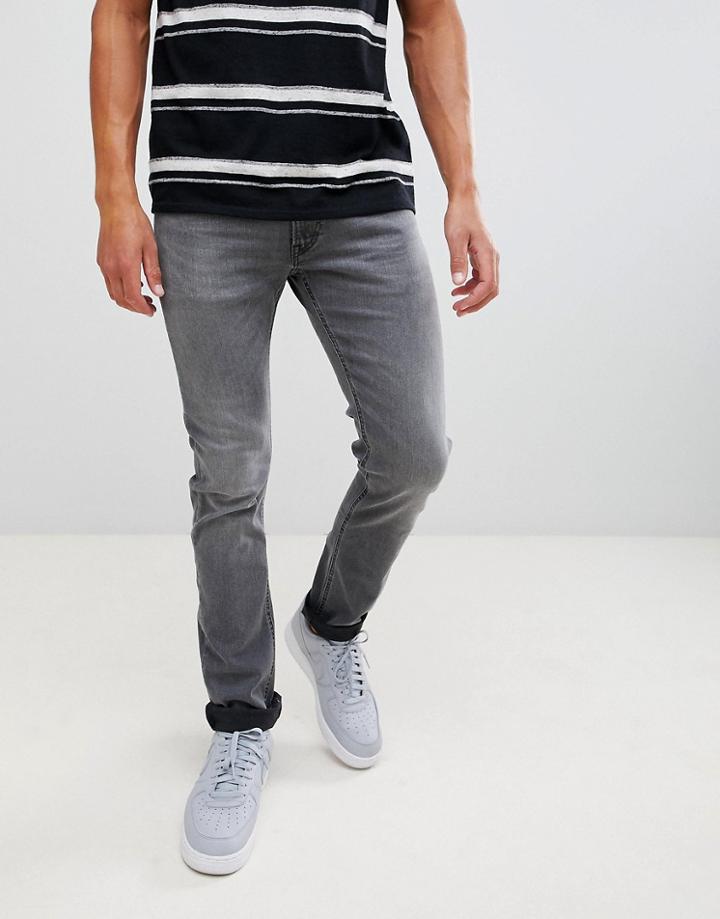 Lee Jeans Luke Slim Tapered Jeans In Gray Worn - Gray