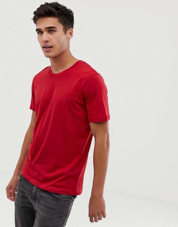 Selected Homme Perfect T-shirt In Pima Cotton - Red