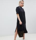 Asos Design Petite Column Midi Dress - Black