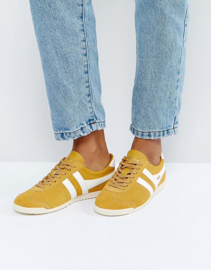 Gola Bullet Suede Sneakers In Mustard - Yellow