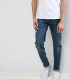Asos Tall Slim Jeans In Vintage Dark Wash - Blue