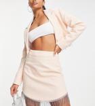 River Island Petite Diamante Trim Mini Skirt In Pink - Part Of A Set