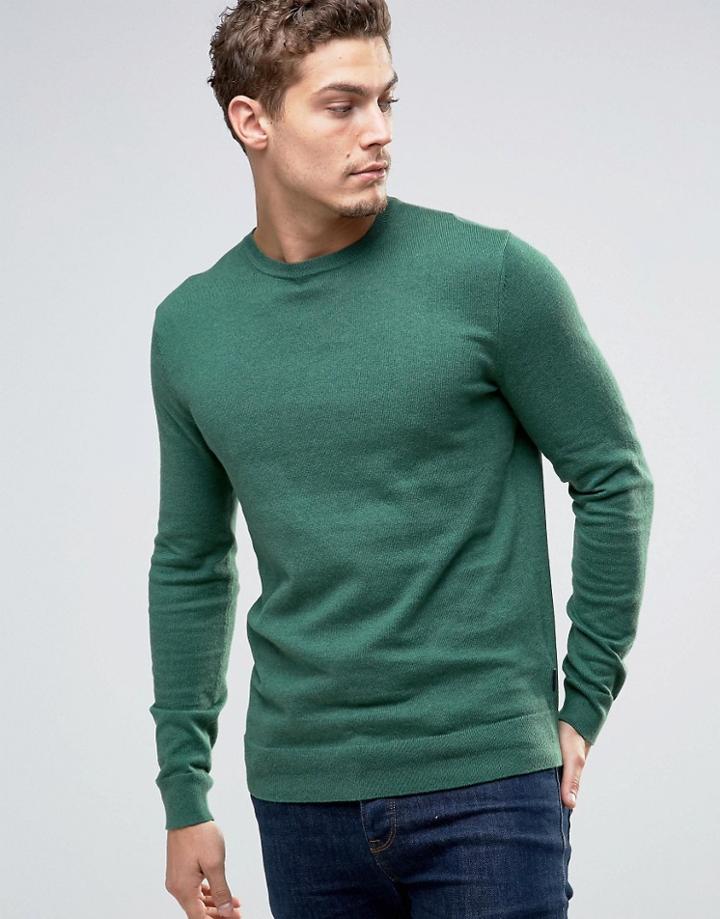 Esprit Crew Neck Cashmere Mix Sweater - Green