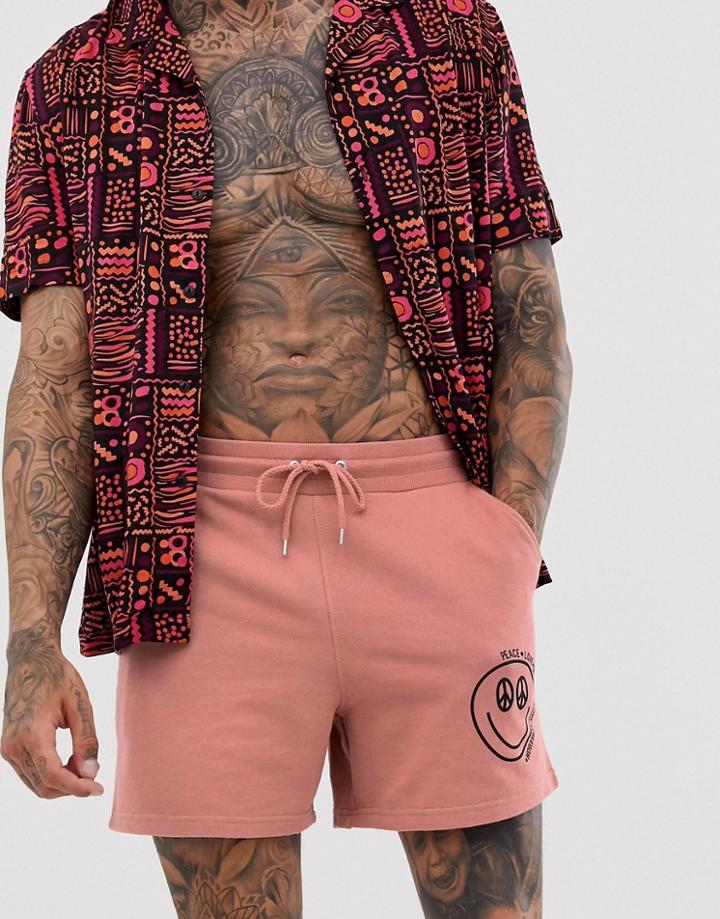 Asos Design Jersey Shorts In Shorter Length - Pink