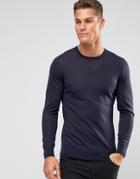 Hugo By Hugo Boss San Lorenzo Crew Sweater Merino - Navy