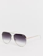 Quay Australia Desi Rimless High Key Mini Sunglasses-black