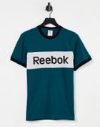 Reebok Te Ll Blocked Short Sleeve T-shirt In Green
