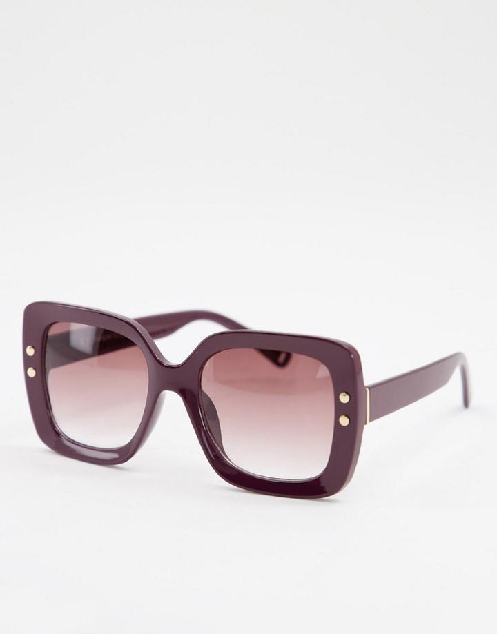 Aj Morgan Oversized Square Lens Sunglasses-red
