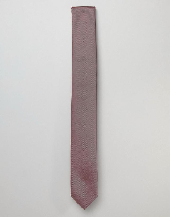 Asos Tie In Salmon Pink - Pink