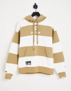 Aape By A Bathing Ape Oversize Striped Hoodie In Beige-neutral