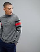 Lyle & Scott Golf Noran 1/4 Zip Stripe Merino Sweater In Gray Marl - Gray