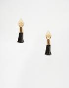 Asos Mini Tassel Triangle Earrings - Black