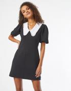 Miss Selfridge Collared Mini Dress In Black