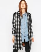 Brave Soul Double Breasted Checked Coat
