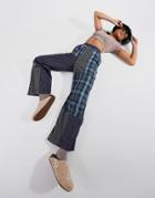 Asos Design Patchwork Pull On Pants In Multi Plaid