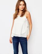 Boss Orange Sleeveless Top With Pleat Back - Natural