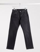 Levi's 501 '93 Cropped Straight Fit Jeans In Washed Black
