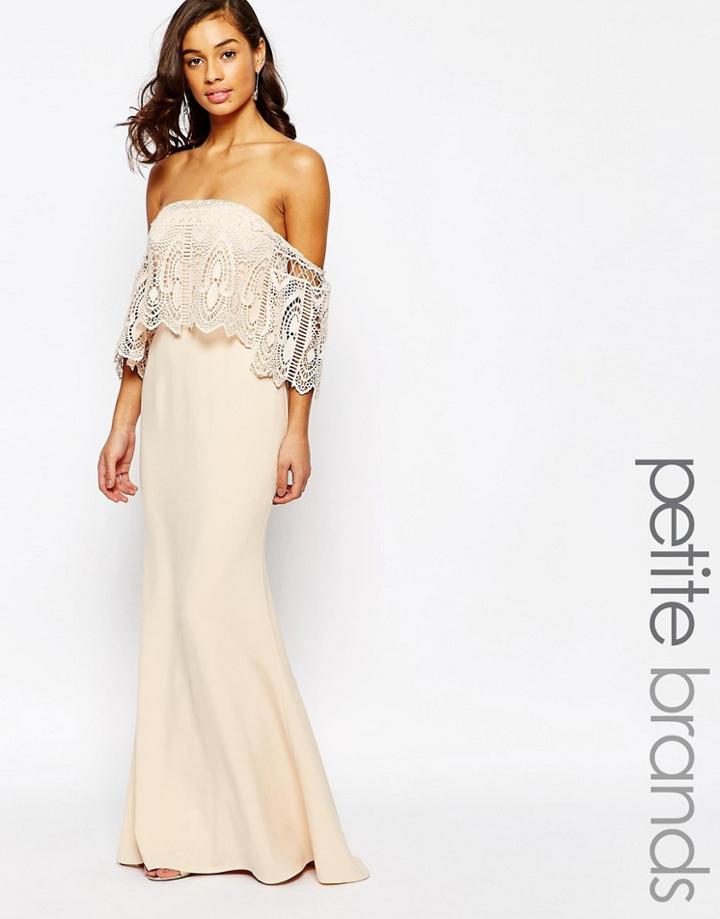 Jarlo Petite Off Shoulder Lace Dress - Pink