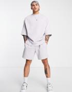 Asos Design Oversized Jersey Shorts In Lilac - Part Of A Set-purple