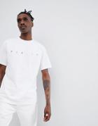 Parlez T-shirt With Embroidered Multi Color Chest Logo In White - White