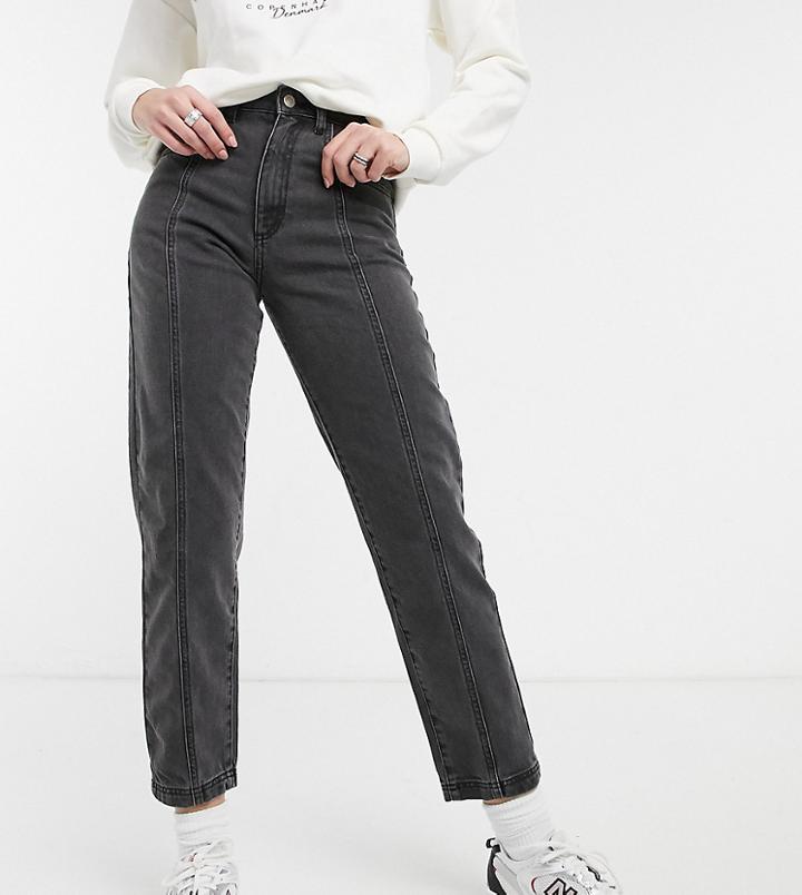 Reclaimed Vintage Inspired The 90s Clean Straight Jean With Seam Detail In Washed Black-blues