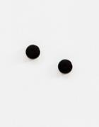 Asos Design 15mm Slim Plug Earrings In Black