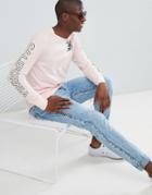 Hollister Color Change Floral Logo Long Sleeve Top In Pink - Pink
