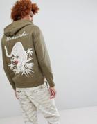 Maharishi Tiger Embroidered Hooded Sweat - Green