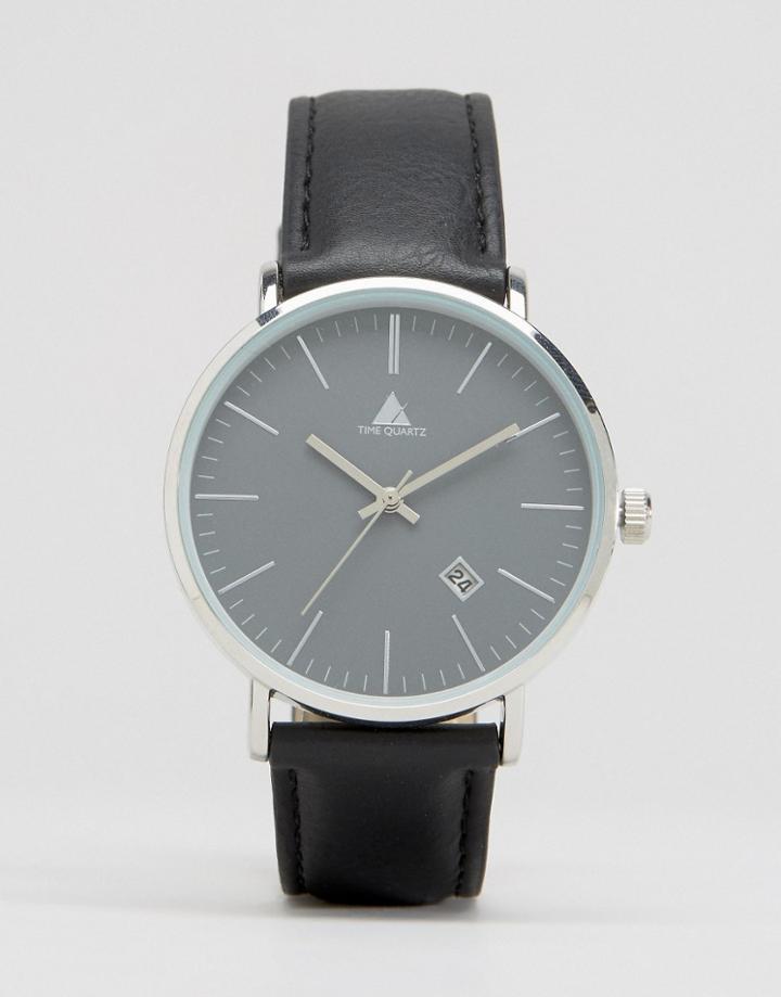 Asos Watch In Black With Date Window - Black