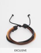 Reclaimed Vintage Leather Twist Bracelet - Brown