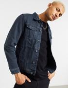 Pull & Bear Oversized Trucker Jacket In Black