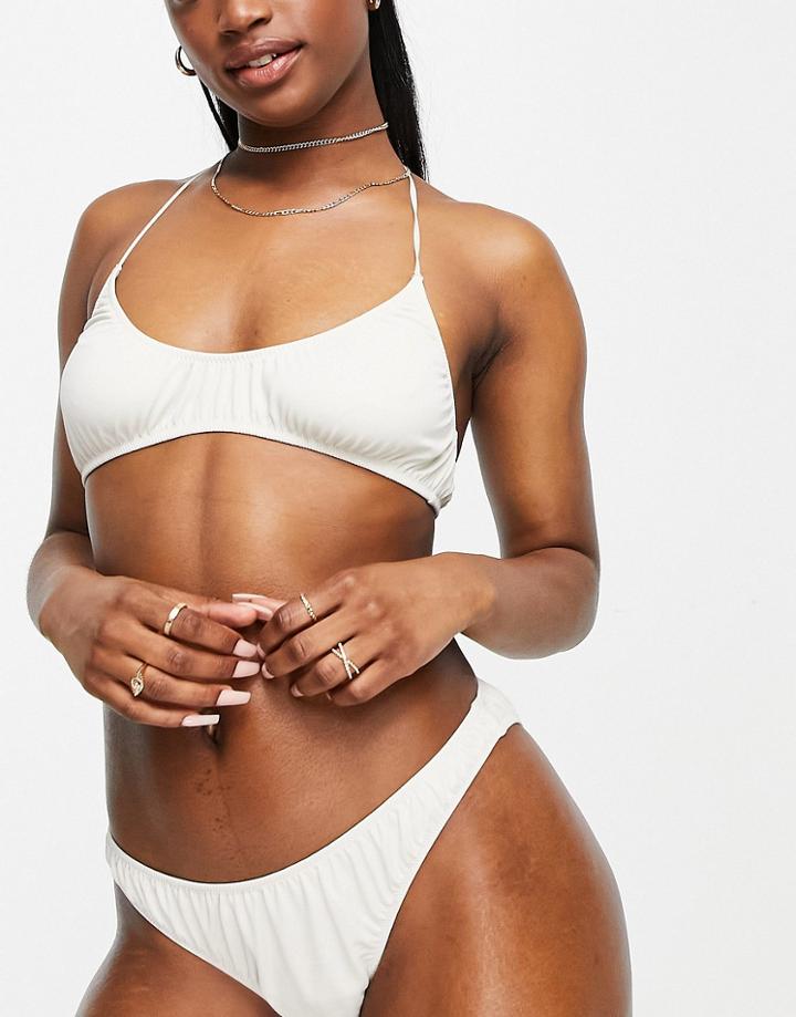 Weekday Cloud Triangle Bikini Top In Off White