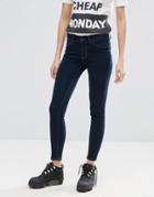 Cheap Monday Mid Spray Skinny Jeans - Blue