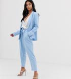 Missguided Petite Tailored Pants In Powder Blue - Blue