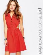 Noisy May Petite Western Cut Out Dress - Red