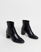 Mango Leather Boot In Black
